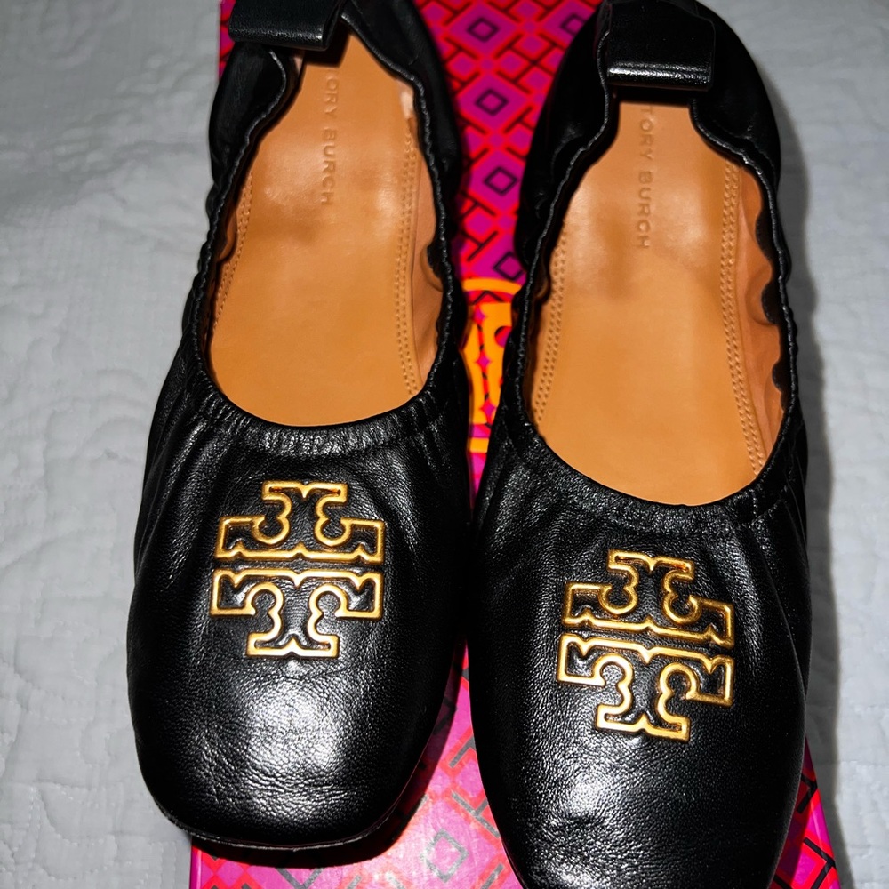 Britten Ballet Tory Burch Black Leather Flats